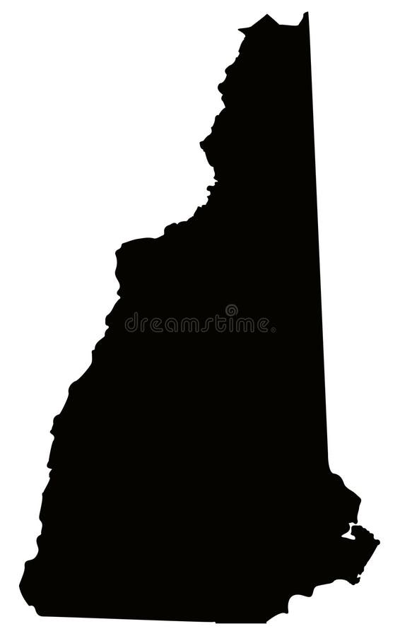 Vector file of New Hampshire map, USA, country, state, silhouette, Concord, Manchester. Vector file of New Hampshire map, USA, country, state, silhouette, Concord, Manchester