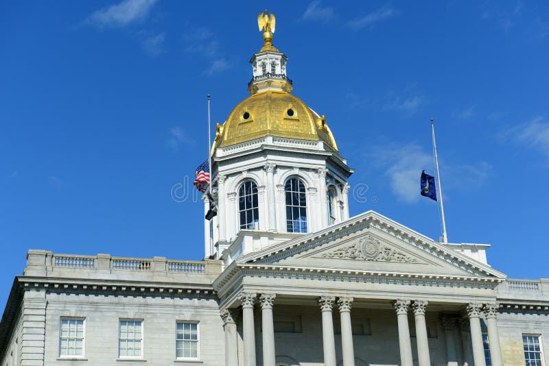 New Hampshire State House Concord Nh Usa Stock Image Image Of Gold