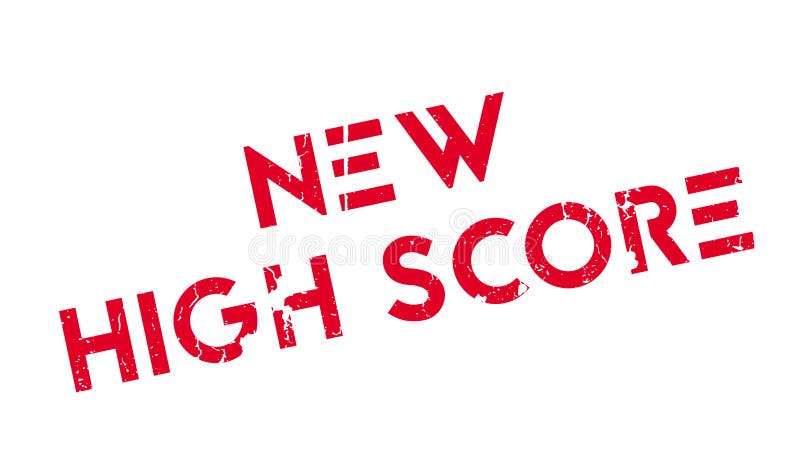 New High Score rubber stamp. Grunge design with dust scratches. Effects can be easily removed for a clean, crisp look. Color is easily changed.