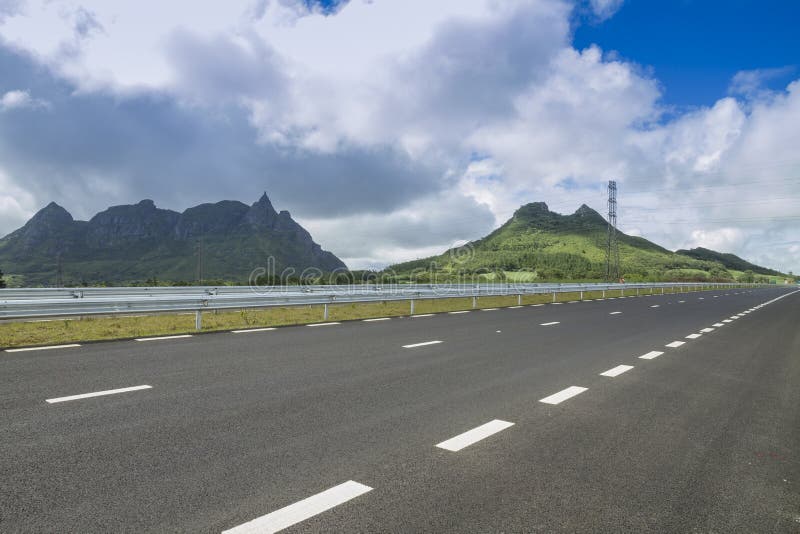New highway in Mauritius stock photo. Image of cloud 36896464