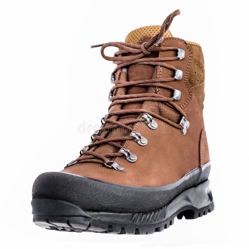 New Hiking Boot on White Background Stock Image Image of equipment