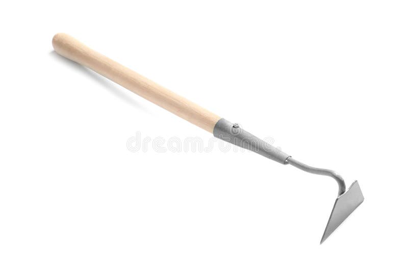 New hoe, isolated on white. Professional gardening tool royalty free stock photography New hoe, isolated on white. Professional gardening tool royalty free stock photography