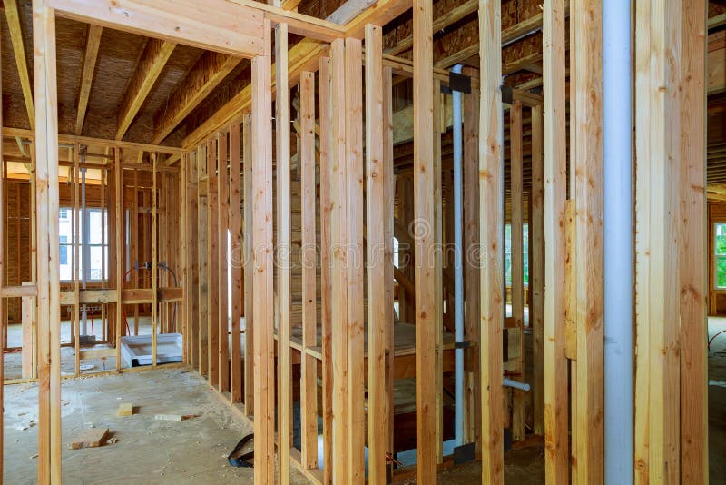 New home construction featuring hot and cold water PEX plastic plumbing tubes royalty free stock image New home construction featuring hot and cold water PEX plastic plumbing tubes royalty free stock image
