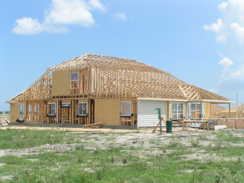 New Home Framing stock photography