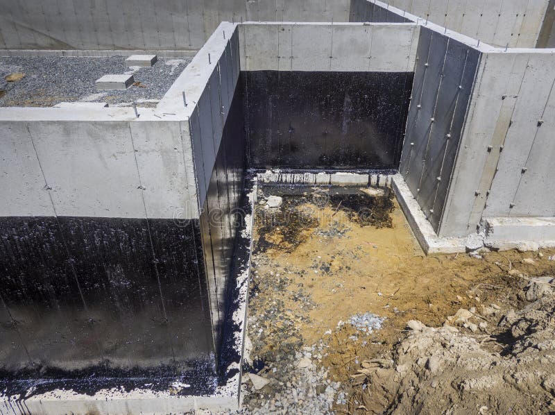 New House Foundation Waterproofing Stock Photo Image of back, construct 71916452