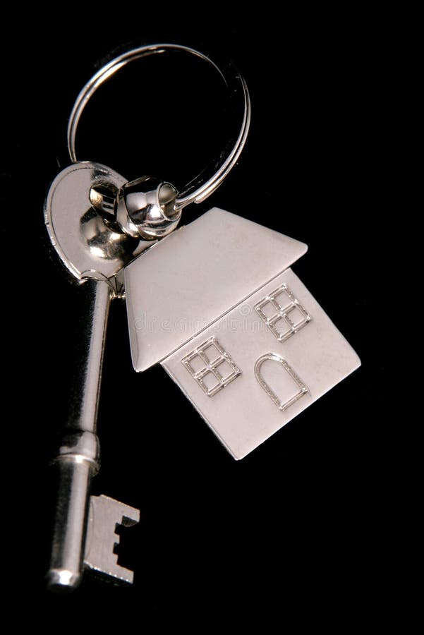New house key and keyring stock photo. Image of property 27458790