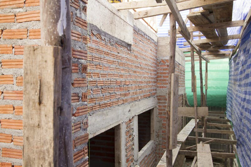 New house under construction stock photos