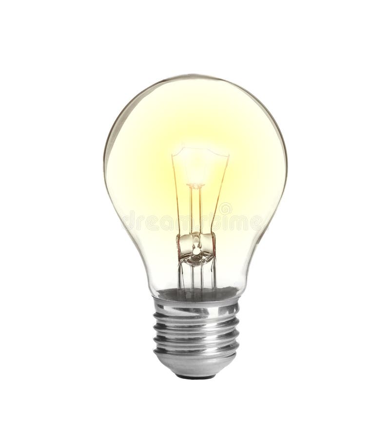 New Incandescent Light Bulb for Modern Lamps on White Stock Photo Image of electricity