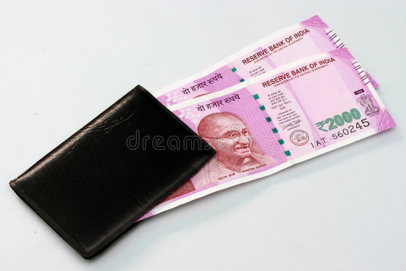 new indian currency rupee notes money purse white background 83351588