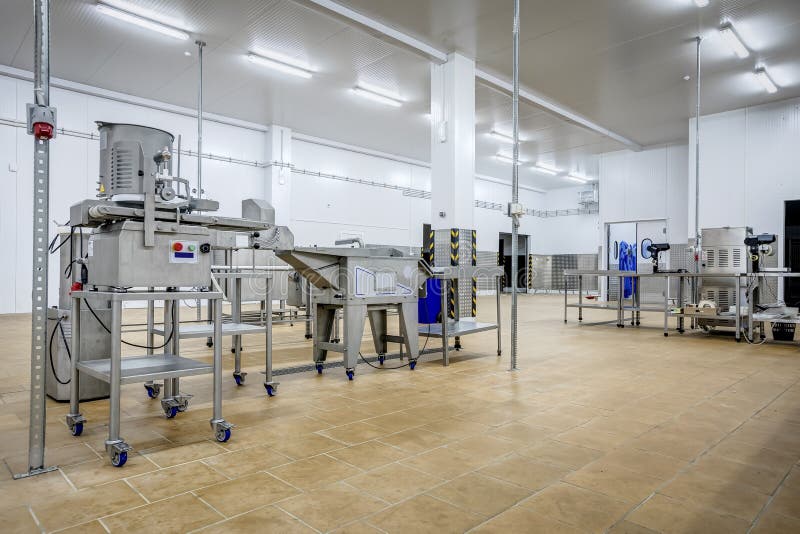 New Interior of a Packaging Production Line at a Semifinished Factory