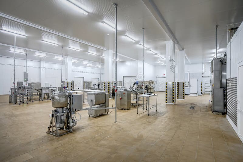 New Interior of a Packaging Production Line at a Semifinished Factory