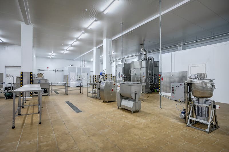 New Interior of a Packaging Production Line at a Semifinished Factory