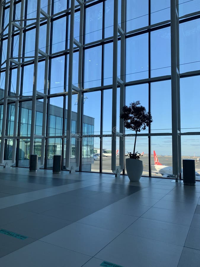 New Istanbul Airport in Summer Editorial Stock Photo Image of window