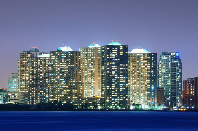 Apartments and high rises in Jersey City, New Jersey, USA.