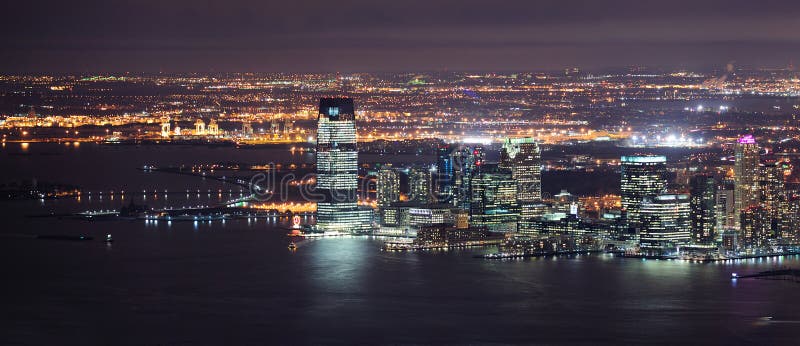 New Jersey night Panorama from New York City