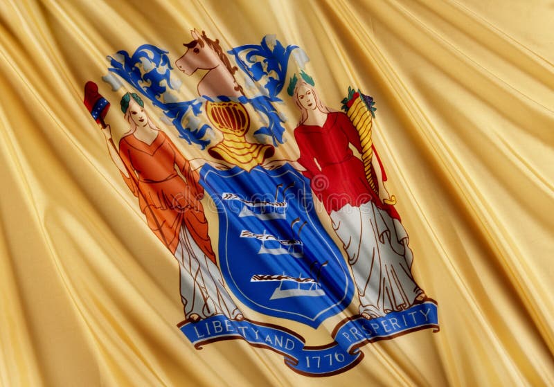 New Jersey state flag stock image. Image of flag, macro 14395413