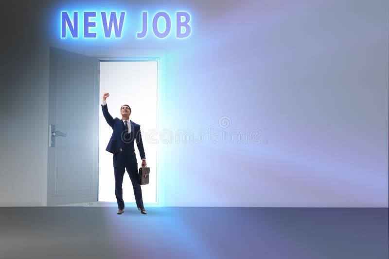 New Job Concept with Open Door Stock Photo Image of recruitment, work