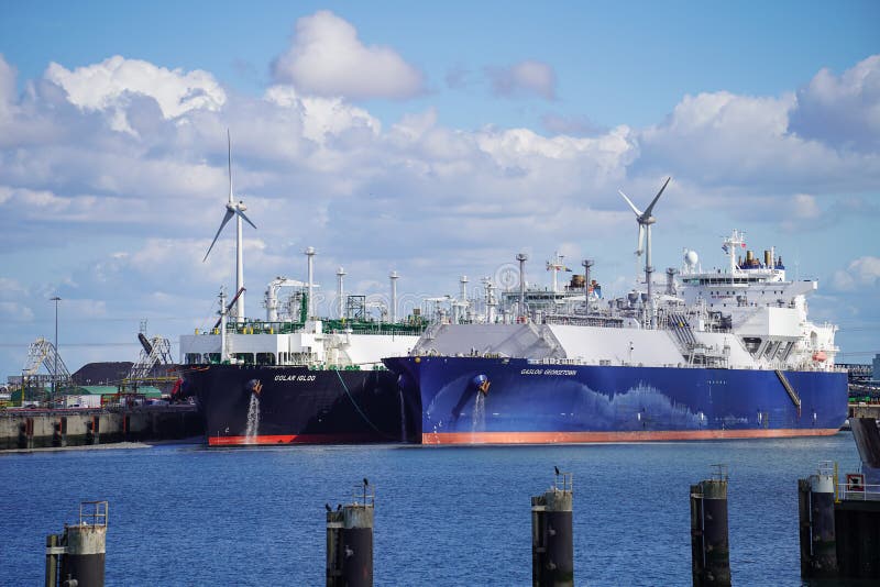 New LNG Terminal in the Eemshaven. Editorial Photography Image of