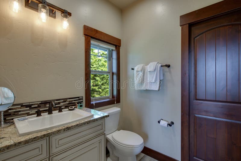 New Luxury Bathrooms With Rich Color Wooden Doors Natural Beige