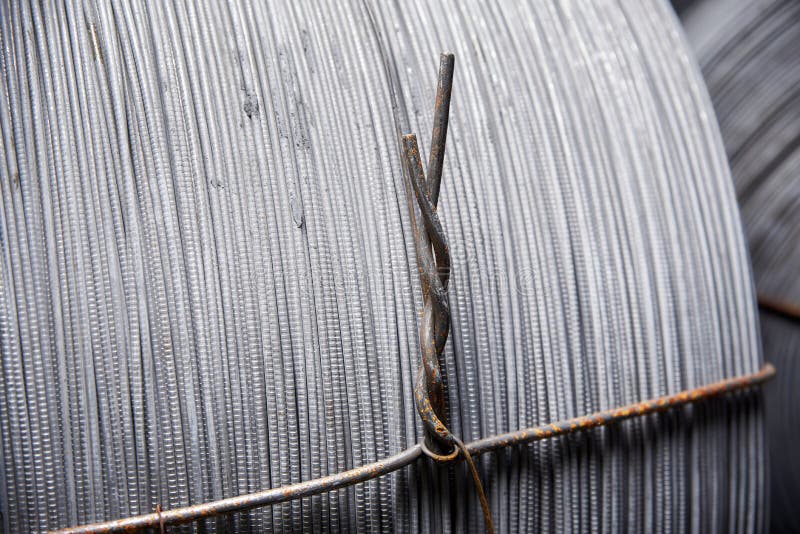 New Metal Wire Wound into Round Coils in Stock Stock Image Image of