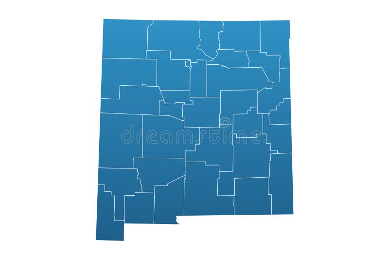 New Mexico administrative map. counties map of New Mexico, blank Map, empty map of New Mexico stock illustration