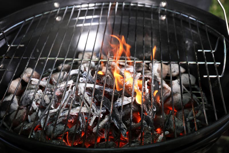 New Modern Barbecue Grill with Coals, Stock Image Image of charcoal