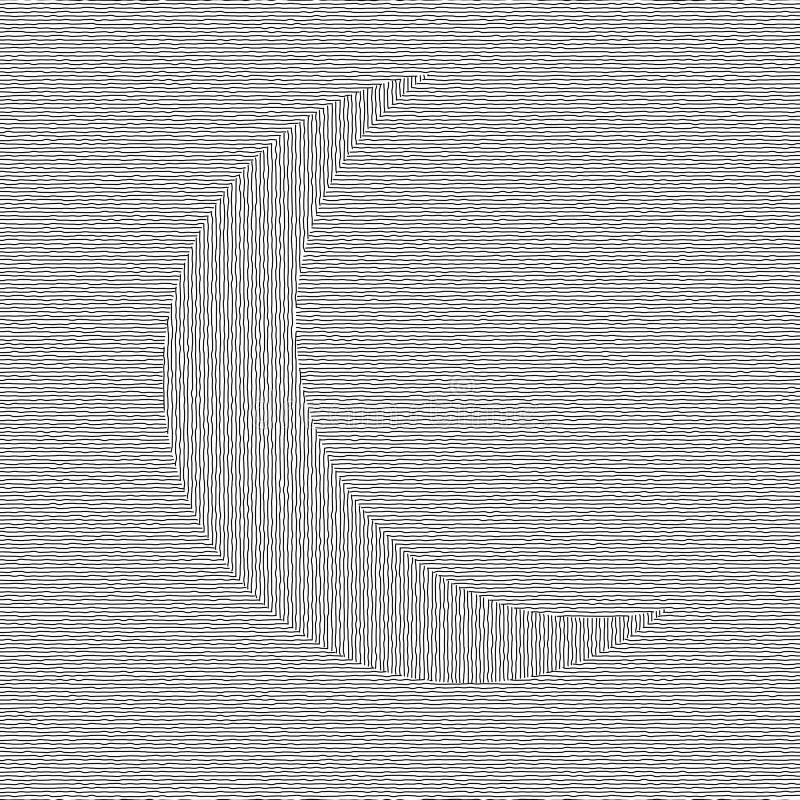 New Moon Vector Design - Abstract Vector Mesmerizing Line Art vector illustration