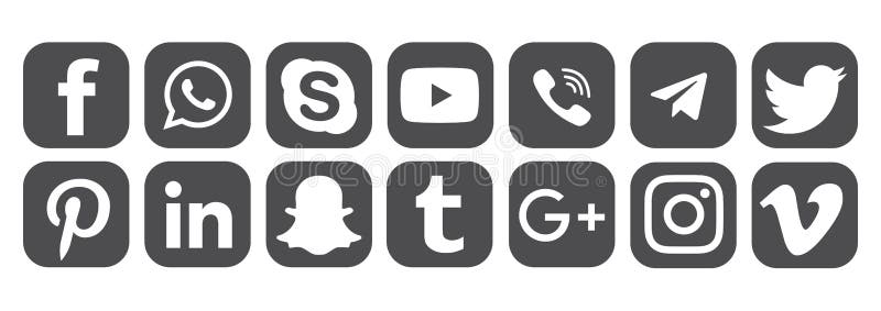 Black Facebook, Instagram, Whatsapp,Youtube Logo Icon. Editorial Photo ...
