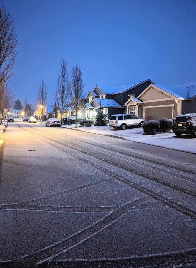 New Neighborhood Vancouver Washington Stock Image - Image of winter