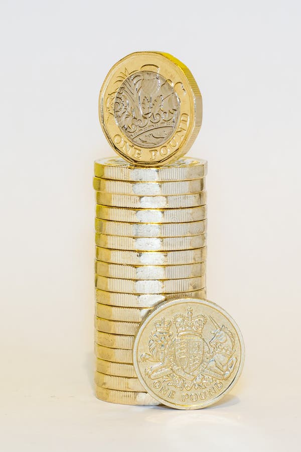 The set of new and old one pound coins in the UK. Decagon stock images, royalty-free photos and pictures