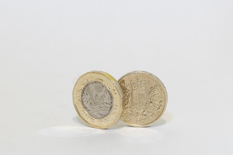 The set of new and old one pound coins in the UK. Decagon stock images, royalty-free photos and pictures