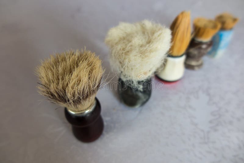 New and old shaving brush stock image. Image of wear 71392383