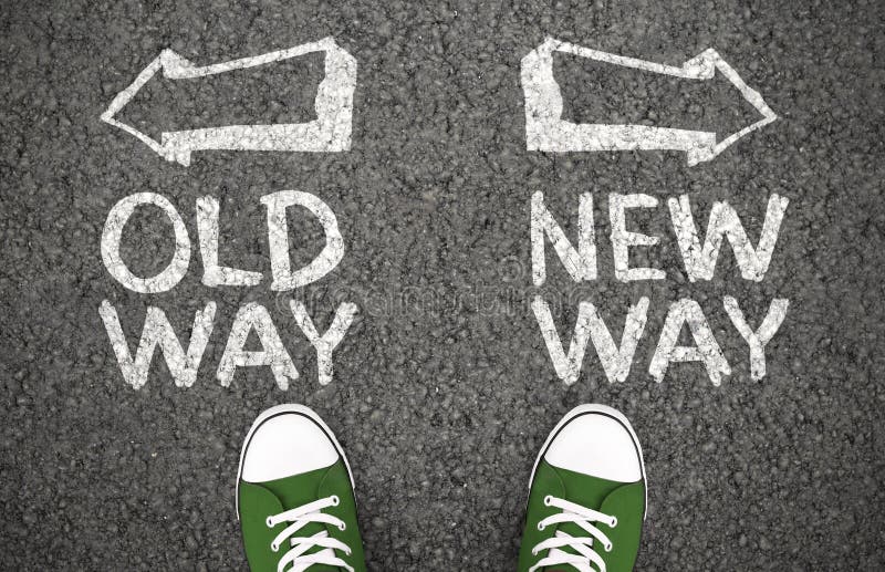 New Way Versus Old Way stock photo. Image of pointing - 35542986