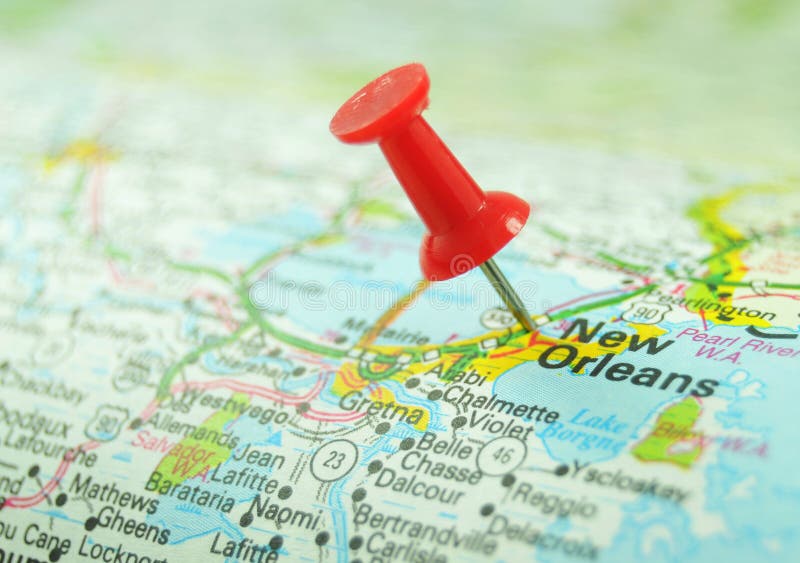 Destination: New Orleans on US map