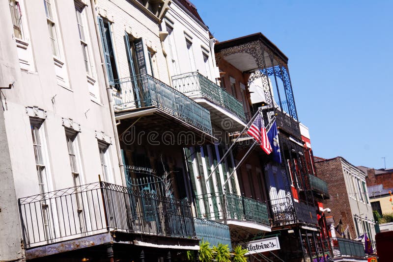 New Orleans Bourbon Street Architecture Editorial Image Image of tour