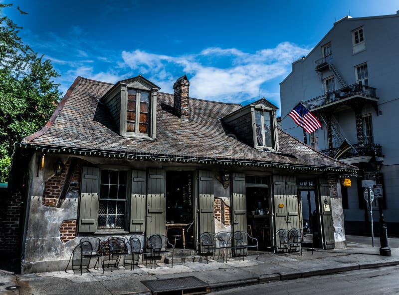 New Orleans French Quarter Architecture Blacksmith Bar Editorial Image