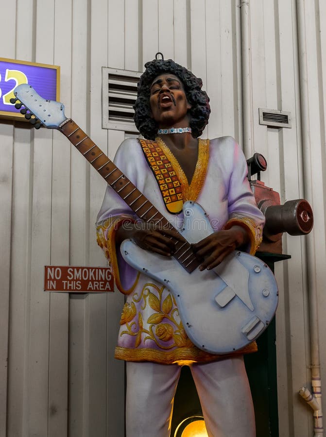 New Orleans Mardi Gras World - Jimi Hendrix stock photos New Orleans Mardi Gras World - Jimi Hendrix stock photos