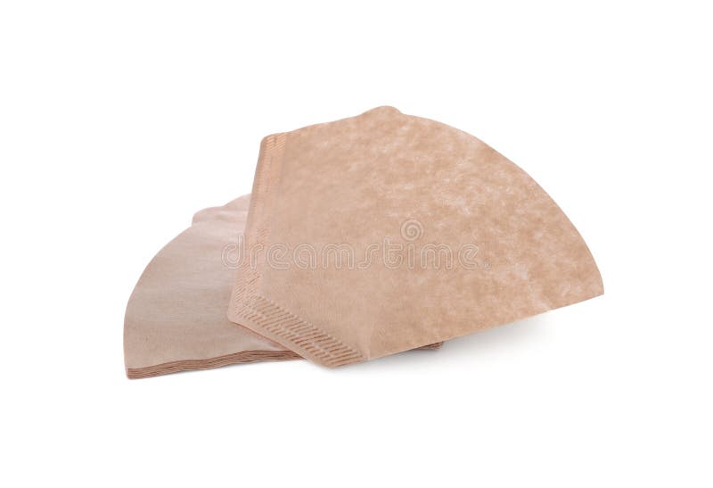 New Paper Coffee Filters Isolated on White Stock Image Image of cafe