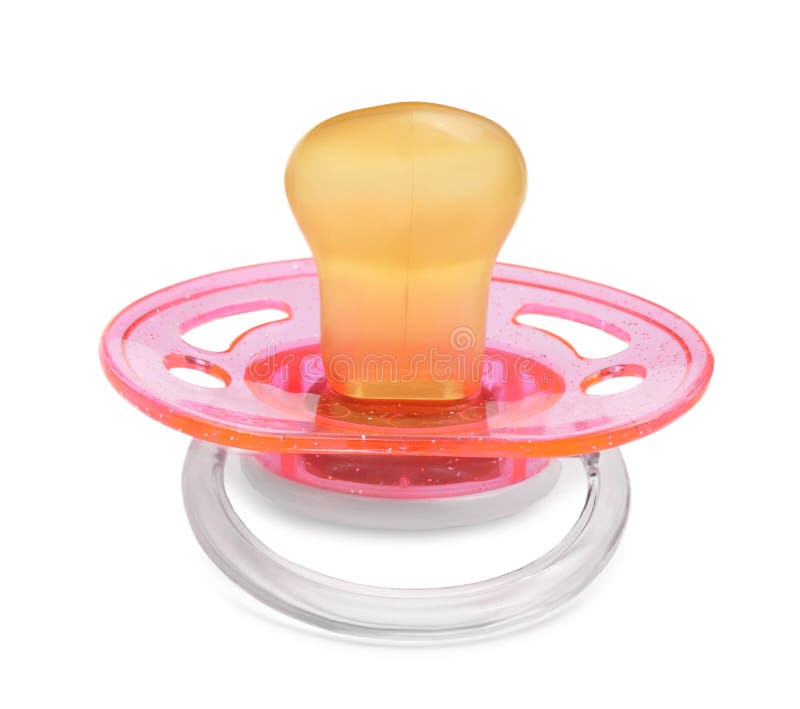 New Pink Baby Pacifier Isolated on White Stock Image Image of