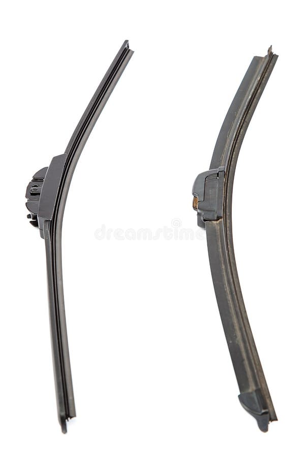 New and Previously Used Automotive Windshield Wipers Stock Photo
