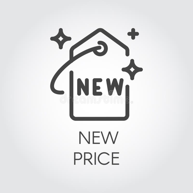 New price contour icon. Badge price-tag for online and offline stores, sites and mobile apps. Marketing sign stock illustration New price contour icon. Badge price-tag for online and offline stores, sites and mobile apps. Marketing sign stock illustration