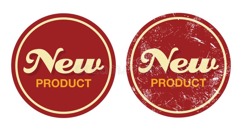 New product red retro badge - grunge style