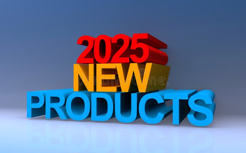 2025 new products on blue stock illustration. Illustration of blue