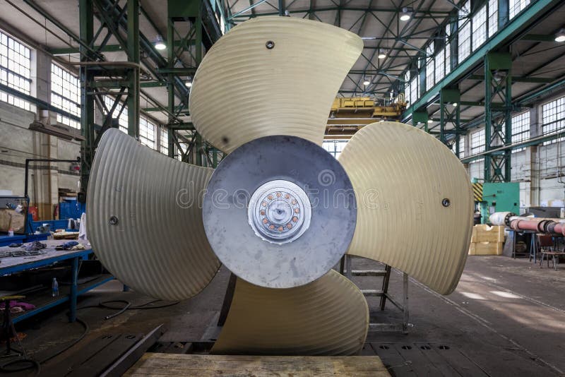 New propeller in the hall stock image