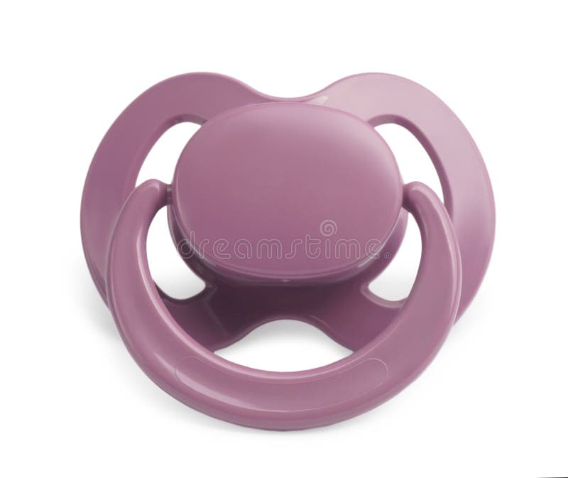 New Purple Baby Pacifier Isolated on White Stock Photo Image of