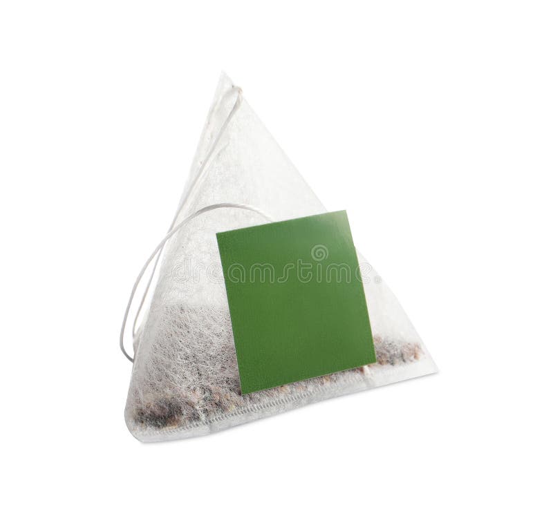 New Pyramid Tea Bag Isolated on White Stock Image Image of empty