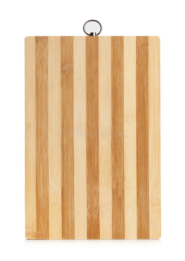 New Rectangular Striped Kitchen Cutting Board Isolated on White