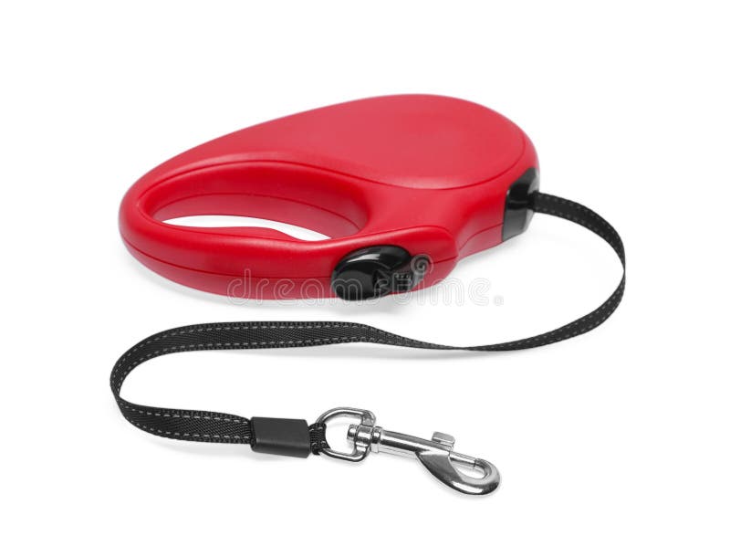 New Red Dog Retractable Leash Isolated on White Stock Image Image of