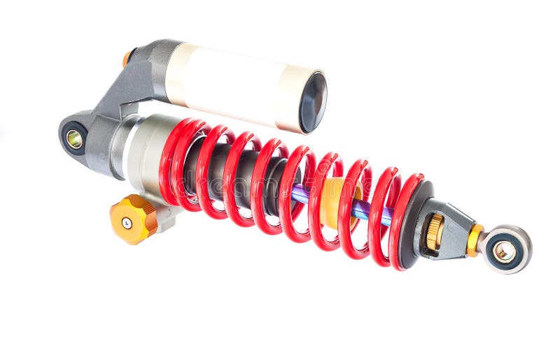 New Red Motorcycle Suspension Stock Photo Image of bounce, suspension