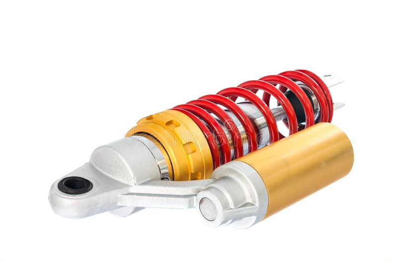 New Red Motorcycle Suspension Stock Photo Image of bounce, suspension